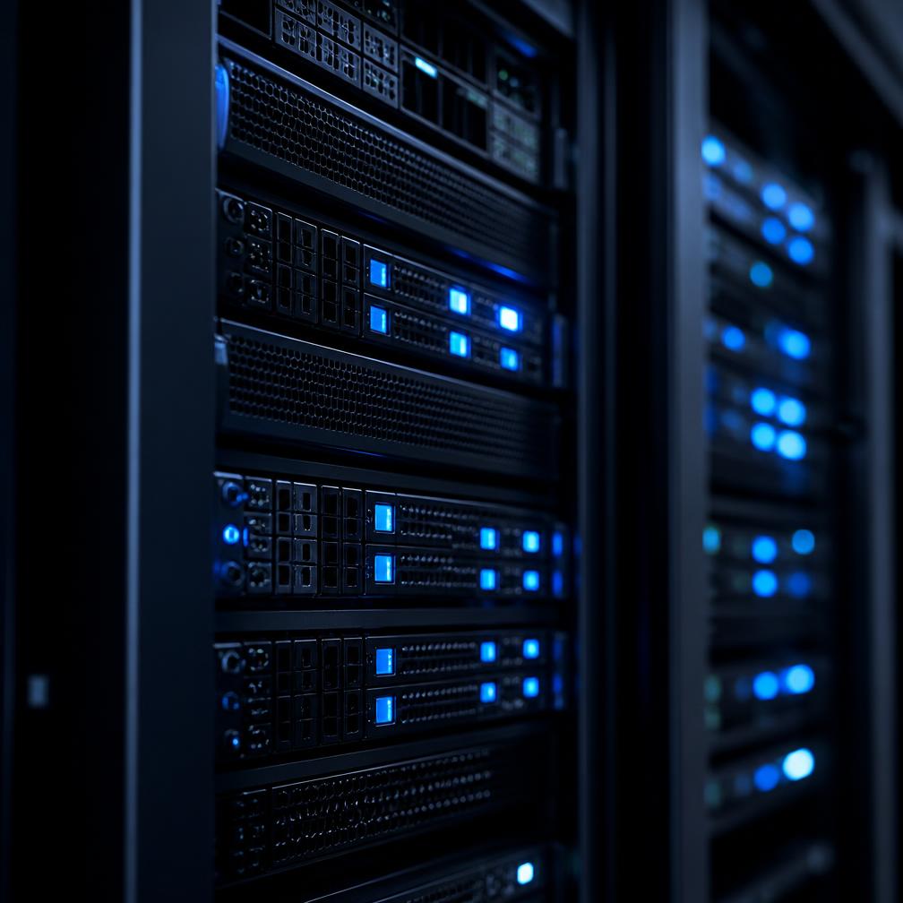 Rack di server in un data center moderno